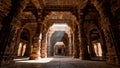 Ancient Hindu Temple Architecture with Carved Stone Pillars Royalty Free Stock Photo