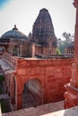 ancient hindu temple architecture from unique angle at day Royalty Free Stock Photo