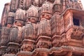 ancient hindu temple architecture from unique angle at day Royalty Free Stock Photo