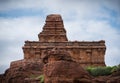 Ancient Hindu temple built by Badami chalukyas in red sandstone rock, having ancient indian architecture. Royalty Free Stock Photo