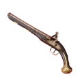 Ancient historic shotgun on white Royalty Free Stock Photo