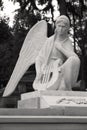 Angel with a harp. Sculpture at the Lviv cemetery.