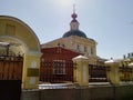 Ancient historical building of orthodox church cathedral in Christianity Russia architecture local