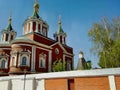 Ancient historical building of orthodox church cathedral in Christianity Russia architecture local