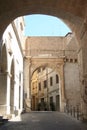 Roman columns in Ancona city historical centre Royalty Free Stock Photo