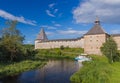 Ancient historical old Ladoga fortress in the village of Staraya Ladoga - Leningrad region Russia Royalty Free Stock Photo