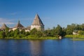 Ancient historical old Ladoga fortress in the village of Staraya Ladoga - Leningrad region Russia