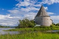 Ancient historical old Ladoga fortress in the village of Staraya Ladoga - Leningrad region Russia Royalty Free Stock Photo