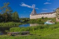 Ancient historical old Ladoga fortress in the village of Staraya Ladoga - Leningrad region Russia Royalty Free Stock Photo