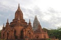 Ancient temples of Bagan at sunrise, Myanmar Burma. Royalty Free Stock Photo