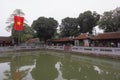 Ancient holy water pond Thien Quang Well at Temple of Literature