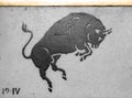 Ancient horoscope sign Taurus Royalty Free Stock Photo