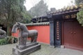 Ancient horse statue in wuhou temple, adobe rgb