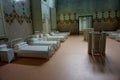 An ancient hospital ward, shown in the museum of the Sant Pau hospital in Barcelona