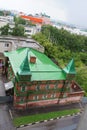 An ancient house in the centre of the historic part of the city of Ulyanovsk bird& x27;s eye view