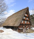 Ancient house in shirakawako Royalty Free Stock Photo
