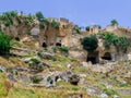 Ancient houses carved in the rock in Ginosa, Italy Royalty Free Stock Photo