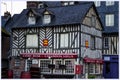 The ancient houses in the center of Honfleur, Normandy, France