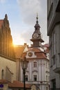 Ancient houses in the Jewish quarter in the Old Town in Pragues , Czech Republic Royalty Free Stock Photo