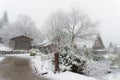 ancient houses and white snow is heavy and covered throughout S Royalty Free Stock Photo