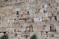 The ancient huge stones of the western wall in jerusalem also called kotel maaravi Royalty Free Stock Photo