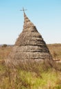 Ancient hut in a mediterranean meadow landscape. Cabaneros, Spai Royalty Free Stock Photo