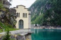 Ancient hydroelectric power station in the mountain historical b