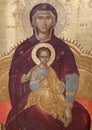 Ancient icon Hodegetria - Virgin Mary with Child