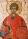 Ancient icon of Saint Demetrios of Thessalonike. Pskov, Russia