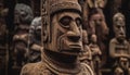 Ancient idol sculpture symbolizes indigenous spirituality and culture generated by AI
