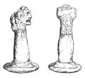 Ancient idols of the island of Cuba, vintage engraving