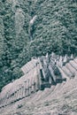 Ruins of an ancient town on the Inca Trail to Machu Picchu, Peru Royalty Free Stock Photo