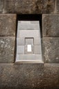 Ancient windows that connect the different rooms of the Inca temples at the Qorikancha Coricancha, Cusco, Peru