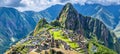 Ancient incan citadel machu picchu sanctuary on andes mountain ridge in peru s eastern cordillera Royalty Free Stock Photo