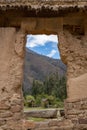 Ancient Incan Ruins in Ollantaytambo, Peru in Sacred Valley Royalty Free Stock Photo