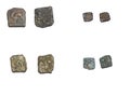 Ancient India Swastika Type  Ujjain Copper Coins Royalty Free Stock Photo