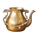 Ancient Indian copper teapot with patterns