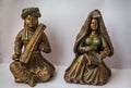 Ancient Indian handicraft of Rajasthani male female singers made in terracotta.