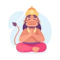Ancient Indian Hindu Hanuman God and Deity Vector Illustration Royalty Free Stock Photo