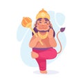 Ancient Indian Hindu Hanuman God and Deity Vector Illustration Royalty Free Stock Photo