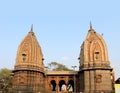 Ancient Indian temple domes joined by a passage bridge Royalty Free Stock Photo