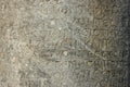 The ancient inscription is on the antique column or the wall. Ancient greek language Royalty Free Stock Photo