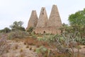 Mine furnaces and chimneys in mineral de pozos, guanajuato, mexico