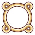 Ancient interweaving mosaic decorative element. Decorative antique stone ornament.