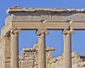 Ancient ionian order Greek temple detail Royalty Free Stock Photo