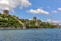 Ancient istambul walls on the Bosphorus side Royalty Free Stock Photo