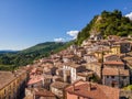 Ancient Italian medieval village perched on a mountain. Petrella Salto in the province of Rieti, a city in central Italy