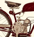 Ancient Italian red motorcycle Royalty Free Stock Photo