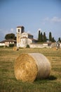 Old italian Romanesque church immersed in a rural scene Royalty Free Stock Photo