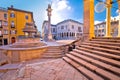 Ancient Italian square arches and architecture in town of Udine Royalty Free Stock Photo